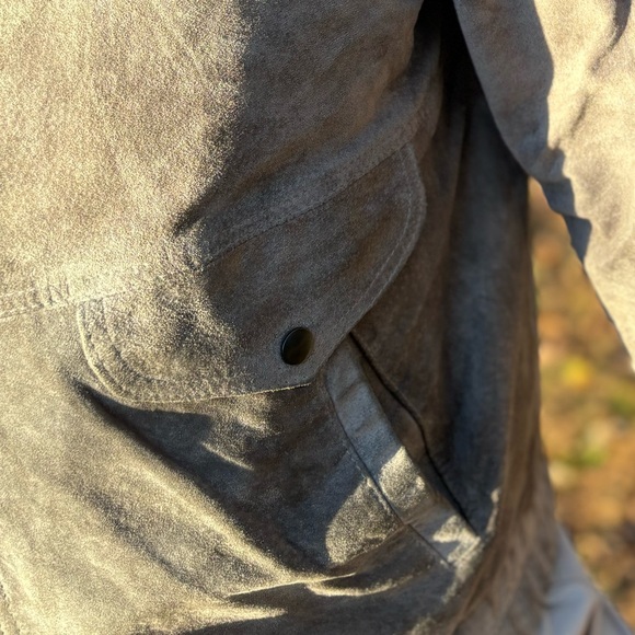 ST MICHAEL—Vintage Gray Suede Leather Bomber—Men 40—Made in Israel!—100% Pigskin - Picture 11 of 13